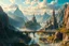 Placeholder: Ultra realistic photo of a majestic fantasy kingdom nestled between towering mountains, enormous crystal castles, magical rivers, floating islands in the sky, ancient bridges, enchanting atmosphere, breathtaking fantasy architecture, practical and manufacturable design, cinematic sunrise lighting, volumetric clouds, highly detailed environment, HOF, full size, (((realism, realphoto, photography, professional photographer, captured with professional DSLR camera, 64k, photorealistic, ultra detaile