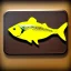 Placeholder: game icon, tilapia fish over cutting board, stylized 3d