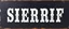 Placeholder: large and wide hand painted old western sign that reads: "SHERRIF" white on black with inset boarder stripe in white aged