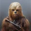 Placeholder: photorealistic and intricate portrait of chewbacca in star wars by katerina belkina, wearing beskar armor, deep dark colors, hyperdetailed, 32K, oil on canvas,