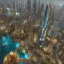 Placeholder: city of Dubai carved out of vibrant gems, gnarled trees, vines, and jewels, volumetric lighting, unreal engine, 8k resolution, high-quality, fine-detail, intricate, digital art, detailed matte, 3D octane render