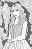 Placeholder: coloring pages of taylor swift for adults, Designs Black and white, No Shading