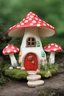 Placeholder: mushroom fairy house with polka dots