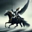 Placeholder: Epic massive Drawing GreatEagle and Rider Flying estilo Caravaggio 4k