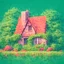 Placeholder: A house with garden, pixelart