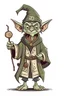 Placeholder: young goblin student wizard with a "D" embroidered on his robes
