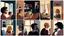 Placeholder: 6 panels showing 12 different people in their house talking on the phone in a 12-step meeting