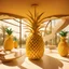 Placeholder: A tourist resort in the shape of a pineapple, interior design, sectiA tourist resort in the shape of a pineapple, interior design, facadeon