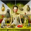 Placeholder: UN conference.a cat and human flesh-like surgical instruments and universe-like a pigeon and neuralink, surrealism,minimalism,Painting By Adrian Ghenie, Rene Magritte, Salvador Dali, Lucian Freud