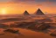 Placeholder: An ancient Egypt city at sunrise with 2 pyramids in the background, by matthieu lauffray, beautiful Egyptian temples, stunning environment, perfect composition, oil on canvas, super highly detailed, wide-angle, diffused lighting,8 k Uhd