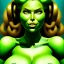 Placeholder: portrait of a beautiful busty she hulk with green eyes by Sandro Botticelli style