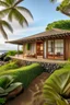 Placeholder: luxury eco resort hawaii outside view bungalow at the beach