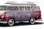 Placeholder: a true-to-life 1950 Volkswagen T1, classic wheels, two-color paint, centered, intricate, extreme detailed, photorealism, center view, stylized random background, pivot on volkswagen, pen and color marker painting by cheryl kelley