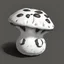 Placeholder: mushroom, black and white, cartoon, drawing, cute, creature, simple, mouth