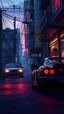 Placeholder: anime style, morning, cyberpunk street, porche car, cinematic view