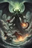 Placeholder: cthulhu librando una batalla celestial contra angeles y demonios