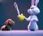 Placeholder: Portrait of Snowball with the key, the rabbit from The Secret Life of Pets. Unreal Engine 5,3D Animation Quality, Octane Rendering, comic book art, volumetric lighting,Abode After Effects ,Retro Futurism, Daz3D.