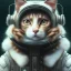 Placeholder: Cyberpunk Portrait of cat child with brown hair and with cute face, north pole snowy vibe , perfect composition, hyperrealistic, super detailed, 8k, high quality, trending art, trending on artstation, sharp focus, studio photo, intricate details, highly detailed, by greg rutkowski