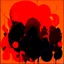 Placeholder: temperture warming blob conspiracies, abstract art, offset pinpoint light clusters, by Tracey Adams, asymmetric, cigarette burns, violent orange and black color scheme, corruption of dark neon orange hues invading the darkness