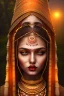 Placeholder: indian village girl, night atmosphere, 8K, close-up face, anatomically perfect face, india, tree on face, bold brown lips, brown eye, texture face,