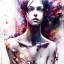 Placeholder: girl cry liquid coal, watercolor illustration by <agnes cecile> <Yoji Shinkawa>