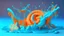 Placeholder: 3d clay style, water splashing, swimming in money, liquid effect, blue colours, coins, dominating the wave, orange blow up life buoy in the middle