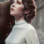 Placeholder: extremely detailed 8k hyperspace wallpaper, carrie fisher, brown eyes, minimal updo hair, professional majestic oil painting by Ed Blinkey, Atey Ghailan, by Jeremy Mann, Greg Manchess, Antonio Moro, trending on ArtStation, Intricate, High Detail, Sharp focus, dramatic, by greg rutkowski, realism, beautiful and detailed lighting, shadows, by Jeremy Lipking, by Antonio J. Manzanedo,