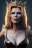 Placeholder: Kim Basinger as evil queen in black leather, busty, cleavage, curvy, angry, stern look. character design by cory loftis, fenghua zhong, ryohei hase, ismail inceoglu and ruan jia. unreal engine 5, artistic lighting, highly detailed, photorealistic, fantasy