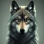 Placeholder: black wolf, black, masterpiece, expert, 8K, hyperrealism, sharp focus, cinematic lighting, blue