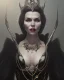 Placeholder: old evil queen in black leather gown, femme fatale, volouptous, busty, cleavage, angry, emperious, 8k resolution concept art portrait by Greg Rutkowski,