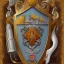 Placeholder: coat of arms of a troglodyte city in the moutains, very detailed