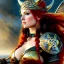 Placeholder: portrait 'beautiful Sexy busty Redhead Sif',Braids,horned helmet, celtic tattoed,painting by gaston bussiere, greg rutkowski, yoji shinkawa, yoshitaka amano, tsutomu nihei, donato giancola, tim hildebrandt, oil on canvas, cinematic composition, extreme detail,fit full head inside picture,32k