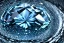 Placeholder: Blue raindrop on a big diamond, black backround , close up view, photo quality, ultra realistic