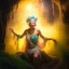 Placeholder: italian master painting, samantha fox hippie pixie hovering in the underground grove sparkling light confetti, in the style of dali, 8k, down-light, soft light, depth of field, photo realism, trending on art station, high detail, smoke and fog