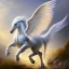 Placeholder: Oil painting, Pegasus with dolphin tail, full body