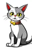 Placeholder: (white background. 3D image. use black outline. Colour. Cartoon style. Bold and clear outline.) Cat