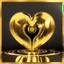 Placeholder: golden vinyl electric heart