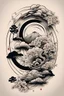 Placeholder: Create a captivating modern 2d Japanese tattoo design for print , using the elegant influences of japan art style, for print, dynamic elements from fashion and design, and bold Japanese art aesthetics, framing centered in the center, distanced from the edges of the paper perimeter, perfect anatomy, bauhaus, Divine Proportion,