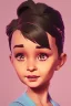 Placeholder: Portrait of a Baby audrey hepburn, soft pastel,black hair, blender 3d , textured, beautiful perfect happy baby face, soft factions, highly detailed By Disney