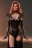 Placeholder: Raquel Welch as evil queen in black leather gown, angry, busty, curvey, cleavage, unreal 5, octane render,cinema4d, dynamic lighting, dramatic lighting, 4k, redshift render, highly detailed, hyper realistic