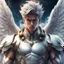 Placeholder: anime warrior king heaven angel handsome powerful strong closeup surreal sci fi futuristic