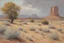 Placeholder: cloudy grey day, arid rocky land, few distant cliffs, philosophic and trascendent influence, unforgettable landscape, dry weeds, videgame landscapes influence, epic, one person, distant mountains, rodolphe wytsman, jenny montigny, and friedrich eckenfelder impressionism paintings