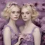 Placeholder: Elle fanning and dakota fanning , as flowers, purple, beehive hair