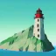 Placeholder: low poly scenery lighthouse by night