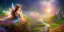 Placeholder: bright fairy, beautiful portrait, flowery landscape