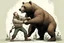 Placeholder: MAN FIGHTNG BEAR