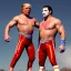 Placeholder: Realistic image of Donald trump wrestler, Mexican wrestling style, Mexican wrestling eyes mask, red and blue breeches, glow confederate flag dress, suspenders, retro style, 80s, vibrant color, highly detailed, sky background, concept art, unreal engine 5, god rays, ray tracing, RTX, lumen lighting, ultra detail, volumetric lighting, 3d, finely drawn, high definition, high resolution.