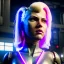 Placeholder: Actress, young Katheryn Winnick, android woman, glow eyes, circuits in face, glow painted face, shaved hair, ghost in the shell, samurai coat, elastic bodysuit, cyber punk, neon ambient, army, bamboo, blood, portrait, gradient background, unreal engine 5, soft color, 16 bit, god lights, ray tracing, RTX, lumen lighting, ultra deatail, volumetric lighting, 3d, finely drawn, hd.