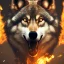 Placeholder: wolf, fire, forest, red, masterpiece, expert, 8K, hyperrealism, sharp focus, cinematic lighting, brown