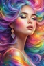 Placeholder: Digital painting style. Pastel hues adorn her every trace, A rainbow girl with a shimmering embrace, Her eyes, glistening with dreams and grace, A vision of magic, lighting up any space. highly detailed, adorable digital painting, beautiful detailed digital painting, colored ink, beautiful artwork, 4k, high quality